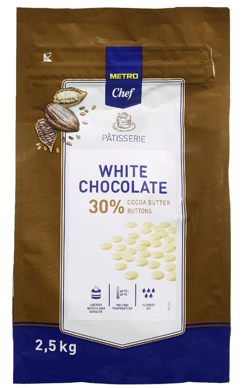 METRO Chef Kuvertüre Buttons Weiße Schokolade (2,5 Kg) 3 METRO Chef Kuvertüre Buttons Weiße Schokolade (2,5 Kg)