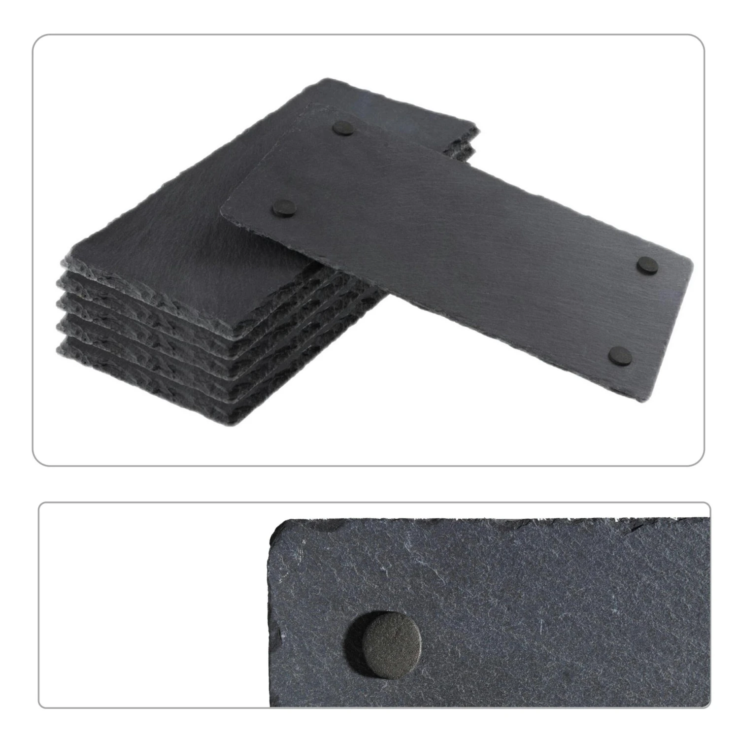 EGenuss 6er-Set Schieferplatten Dessertteller Sushi Geschirr Schwarz Teller Schiefer Serviertablett 30x15 Cm 6 EGenuss 6er-Set Schieferplatten Dessertteller Sushi Geschirr Schwarz Teller Schiefer Serviertablett 30x15 Cm - Image 4