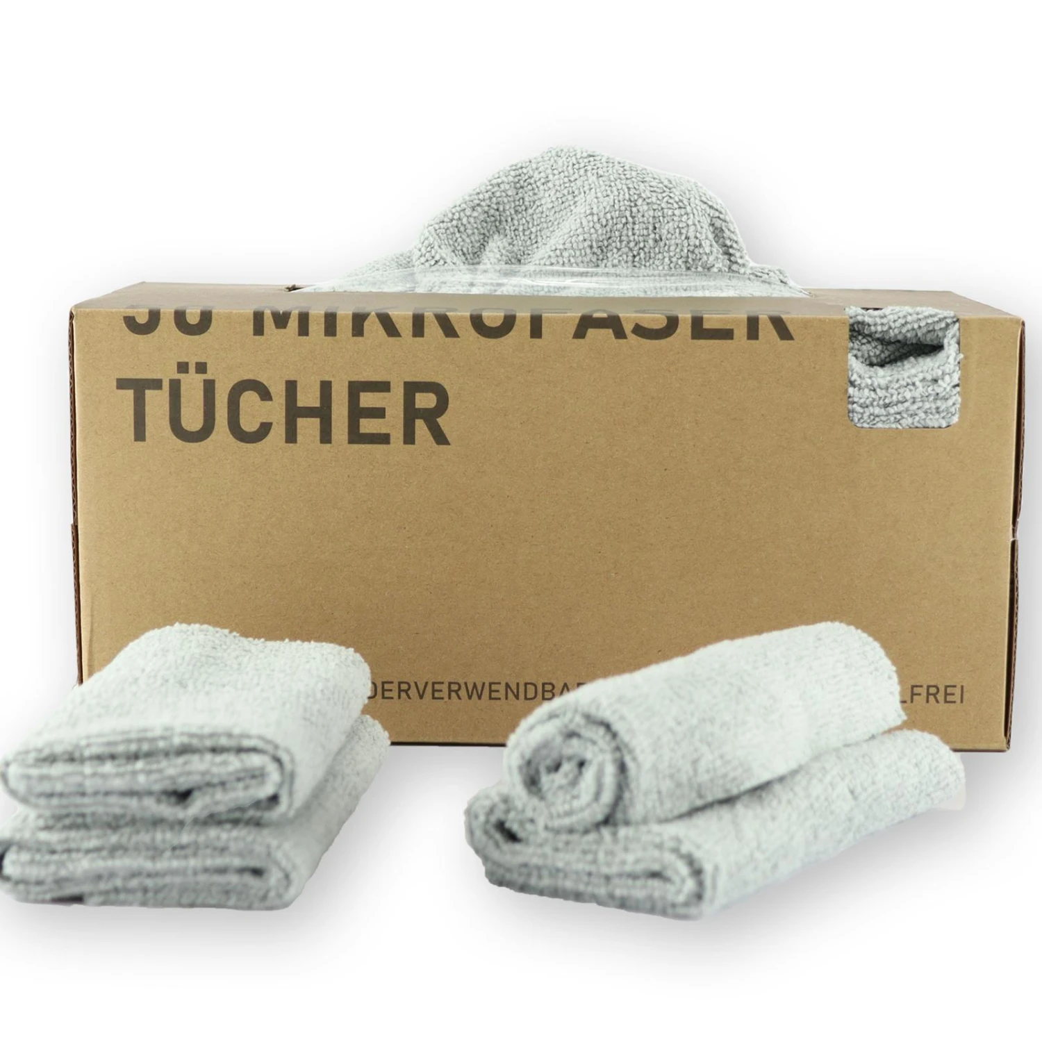 PLENTYFY | 50 Stück Mikrofasertücher Grau 30x30 Cm In Nachhaltiger Spenderbox | Saugstark & Waschbar | Fenstertücher | Spiegeltücher | Putztuch 3 PLENTYFY | 50 Stück Mikrofasertücher Grau 30x30 Cm In Nachhaltiger Spenderbox | Saugstark & Waschbar | Fenstertücher | Spiegeltücher | Putztuch