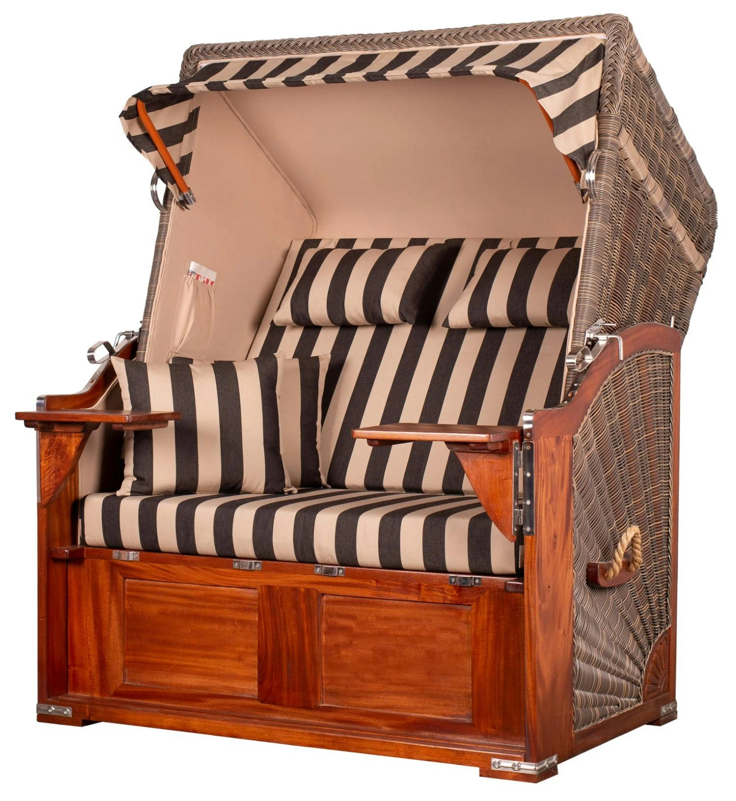 Strandkorb - Bene Living - Schaalsee Mahagoni - PE Grau - Modell 581 - Inkl. Liftersystem 8 Strandkorb - Bene Living - Schaalsee Mahagoni - PE Grau - Modell 581 - Inkl. Liftersystem - Image 6