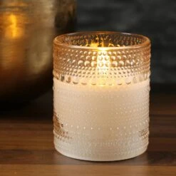 LED Windlicht Kerze Im Glas Echtwachs Flackernde 3D Flamme Timer H: 10cm Orange 14 LED Windlicht Kerze Im Glas Echtwachs Flackernde 3D Flamme Timer H: 10cm Orange -Küche Produkte Geschäft 1efc0943 19c6 4d68 8ed3 7aecd65dd54e