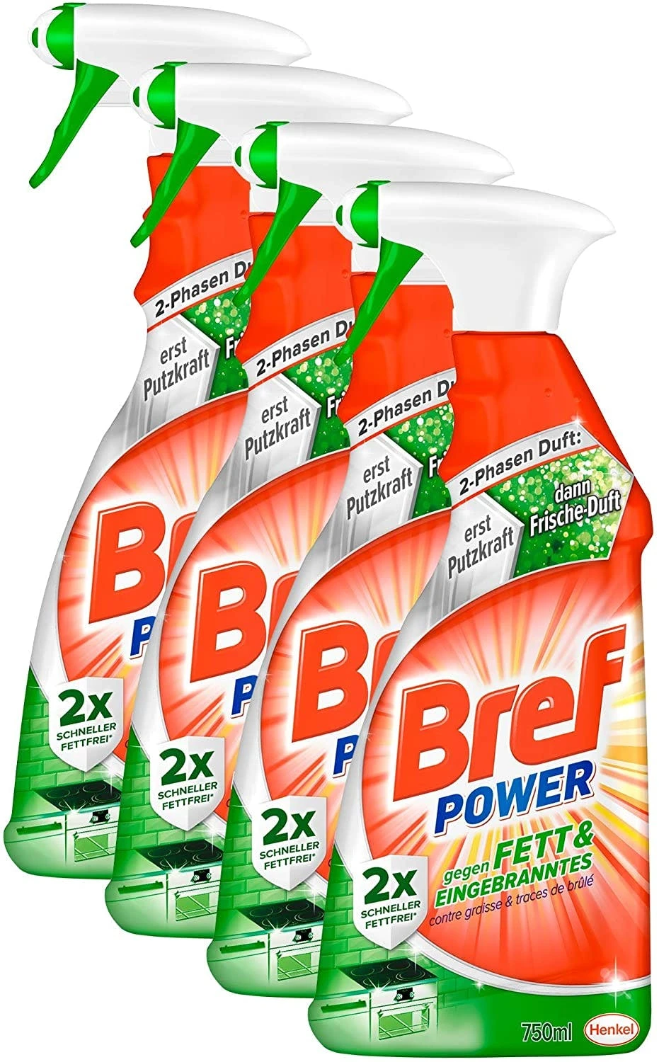 Bref Power Gegen Fett & Eingebranntes 4er Pack Fettlöser 4x750 Ml Sprühflasche 3 Bref Power Gegen Fett & Eingebranntes 4er Pack Fettlöser 4x750 Ml Sprühflasche