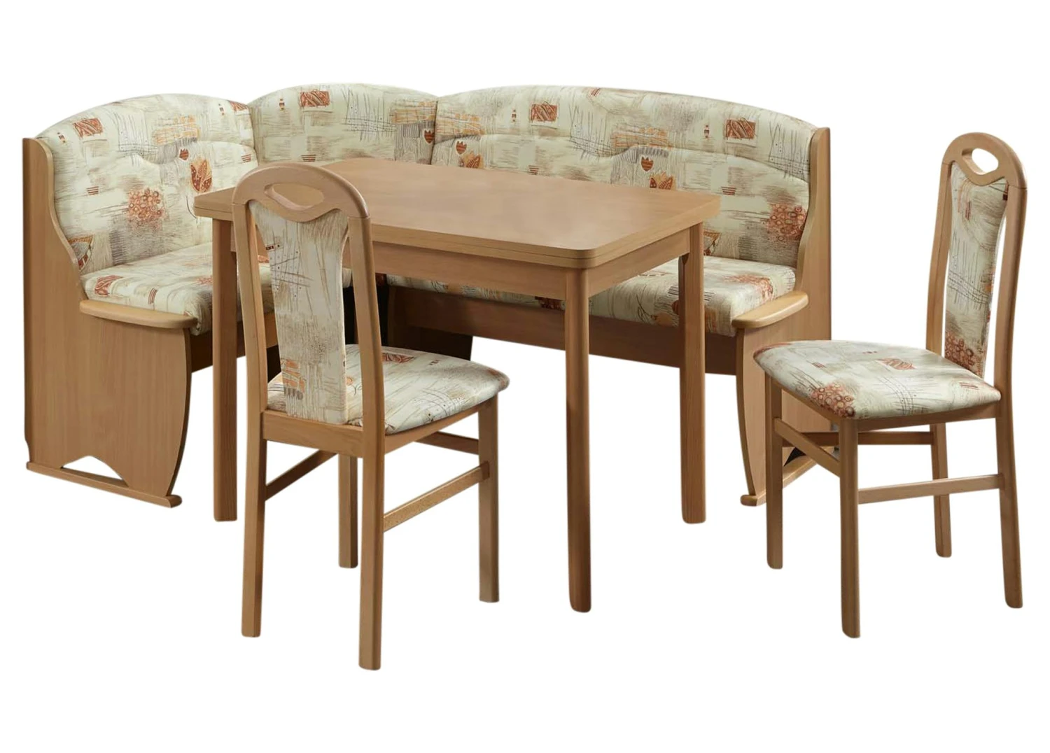 Truhen-Eckbankgruppe, Buche Natur Dekor Bzw. Buche Massiv Naturfarbig; Eckbank, 2 Stühle + Winkelwangentisch; Mikrofaser Sandfarbig Gemustert 5 Truhen-Eckbankgruppe, Buche Natur Dekor Bzw. Buche Massiv Naturfarbig; Eckbank, 2 Stühle + Winkelwangentisch; Mikrofaser Sandfarbig Gemustert - Image 3