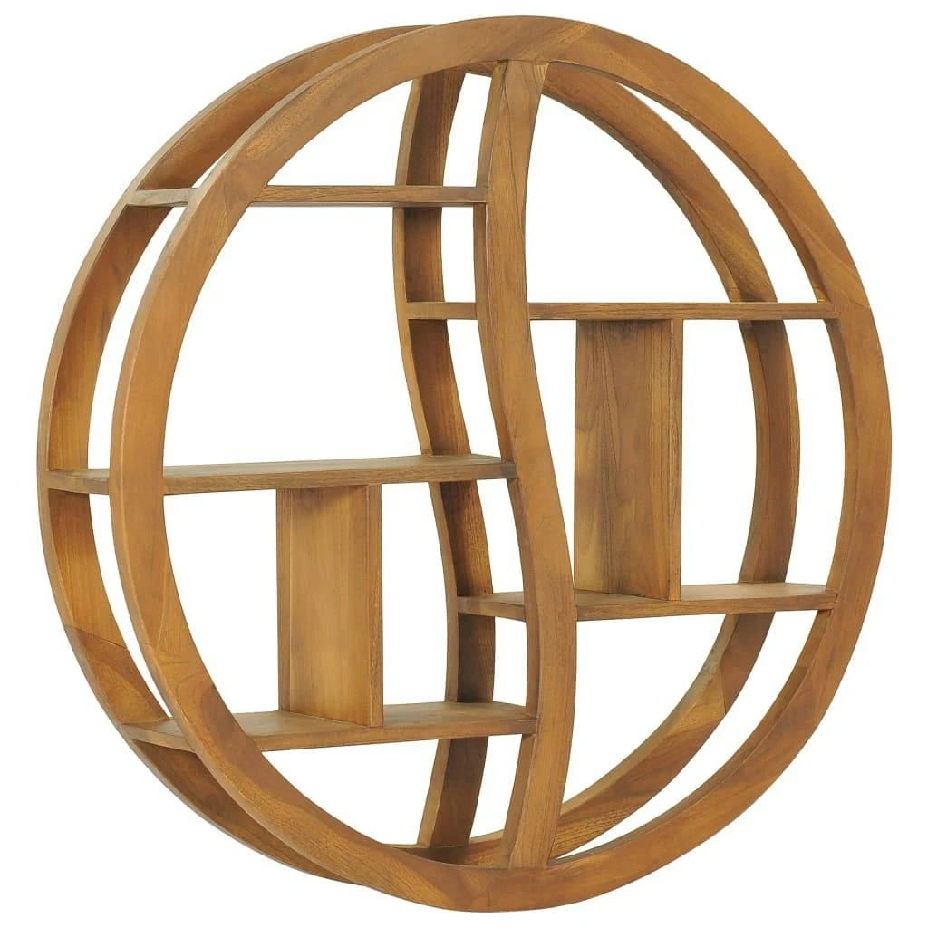 VidaXL Wandregal Yin Und Yang 100x20x100 Cm Teak Massivholz 5 VidaXL Wandregal Yin Und Yang 100x20x100 Cm Teak Massivholz - Image 3