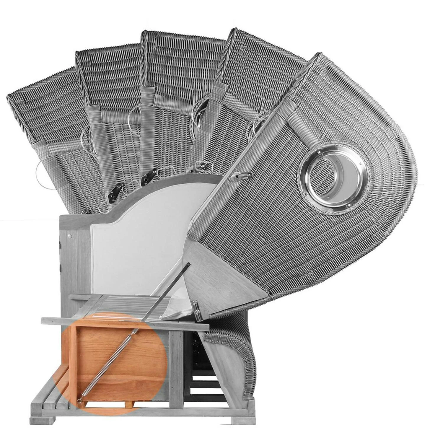 Strandkorb Komplettset - Bene Living - Schaalsee Mahagoni - PE Grau - Modell 534 - Inkl. Liftersystem 9 Strandkorb Komplettset - Bene Living - Schaalsee Mahagoni - PE Grau - Modell 534 - Inkl. Liftersystem - Image 7