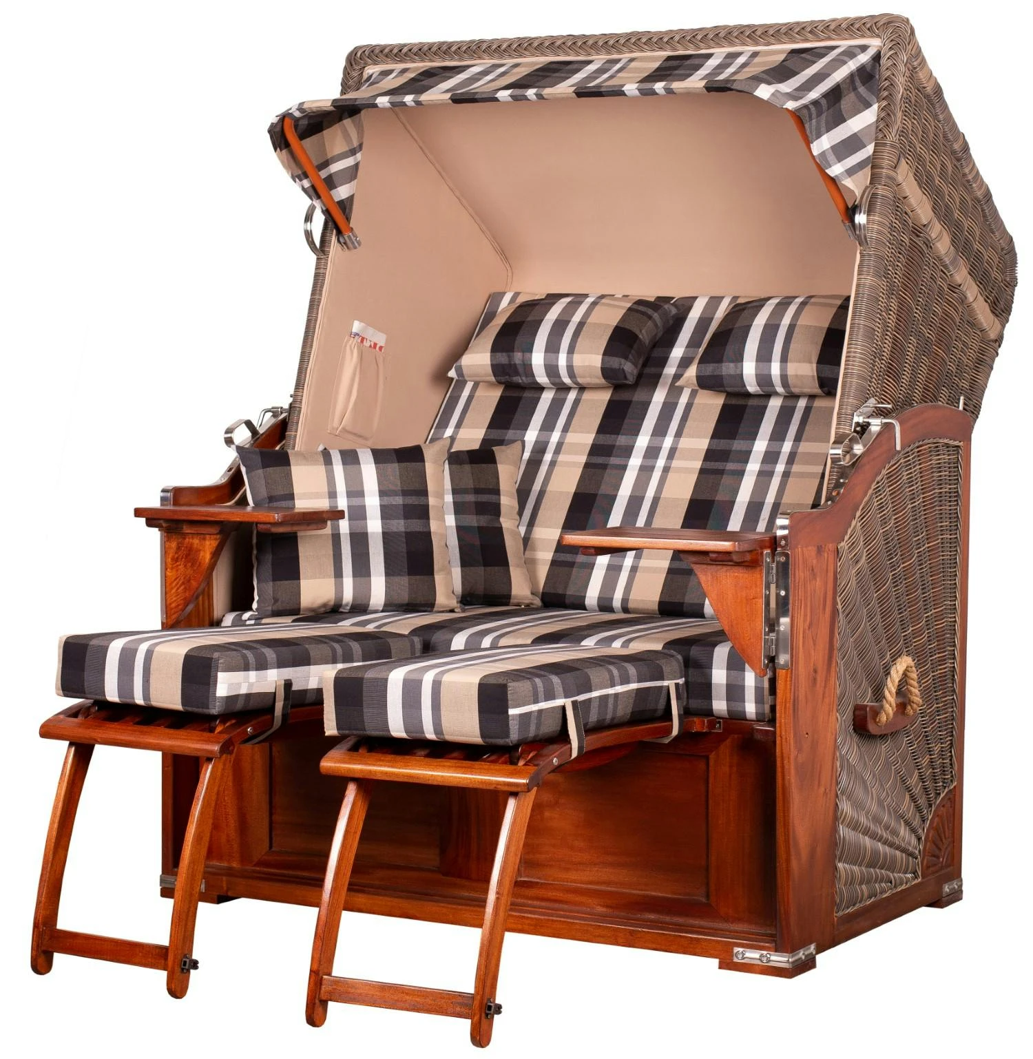 Strandkorb - Bene Living - Schaalsee Mahagoni - PE Grau - Modell 581 - Inkl. Liftersystem 6 Strandkorb - Bene Living - Schaalsee Mahagoni - PE Grau - Modell 581 - Inkl. Liftersystem - Image 4