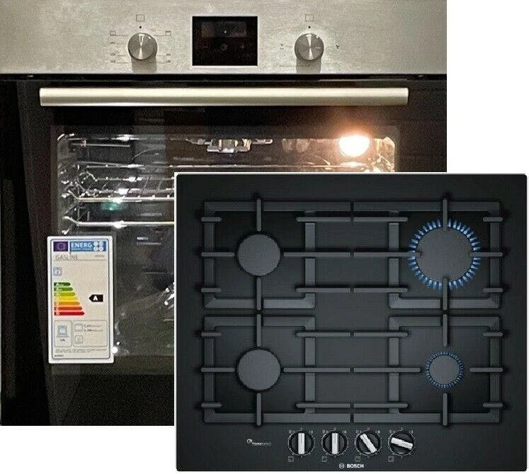 Gas Herdset Autark Einbau Gas Backofen + Bosch Gas Kochfeld Glas 3 Gas Herdset Autark Einbau Gas Backofen + Bosch Gas Kochfeld Glas