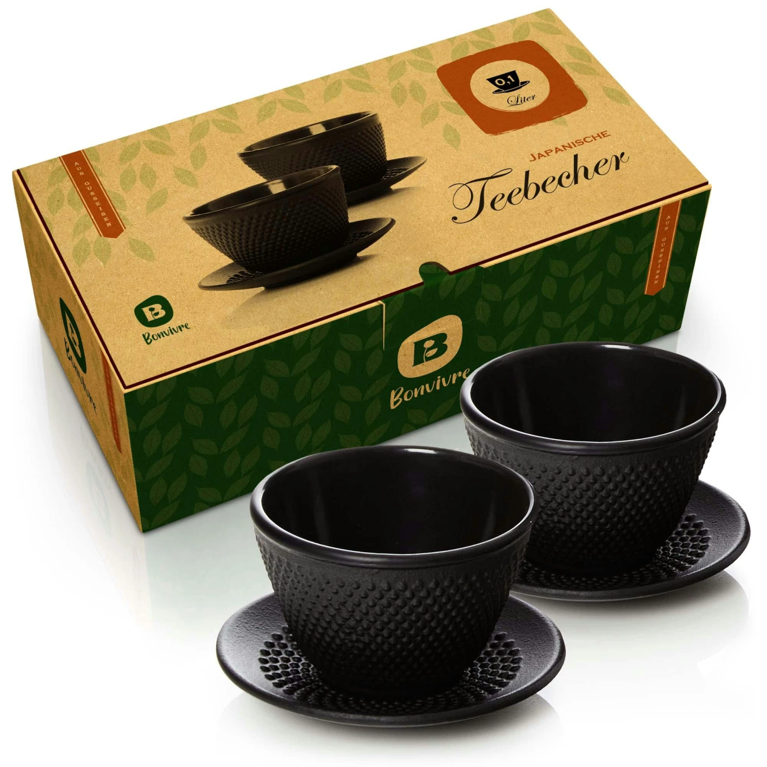 Bonvivre© Teetassen + Untersetzer Aus Emailliertem Gusseisen - 2er Set | Asiatische Teebecher Mit Untertassen - Füllmenge Je 100 Ml 3 Bonvivre© Teetassen + Untersetzer Aus Emailliertem Gusseisen - 2er Set | Asiatische Teebecher Mit Untertassen - Füllmenge Je 100 Ml