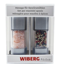 WIBERG Menage Mit Salz- Und Pfeffermühle Menage Aus Rostfreiem Edelstahl Und ABS Kunststoff (205 G)