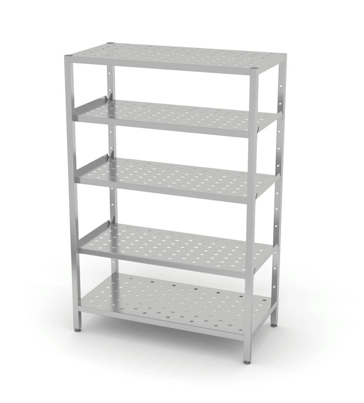 Edelstahl Gastro-Lagerregal Mit 5 Verstellbaren (perforierten) Ablagefächern | AISI 430 Qualität | HxBxT 180x140x40 9 Edelstahl Gastro-Lagerregal Mit 5 Verstellbaren (perforierten) Ablagefächern | AISI 430 Qualität | HxBxT 180x140x40 - Image 7