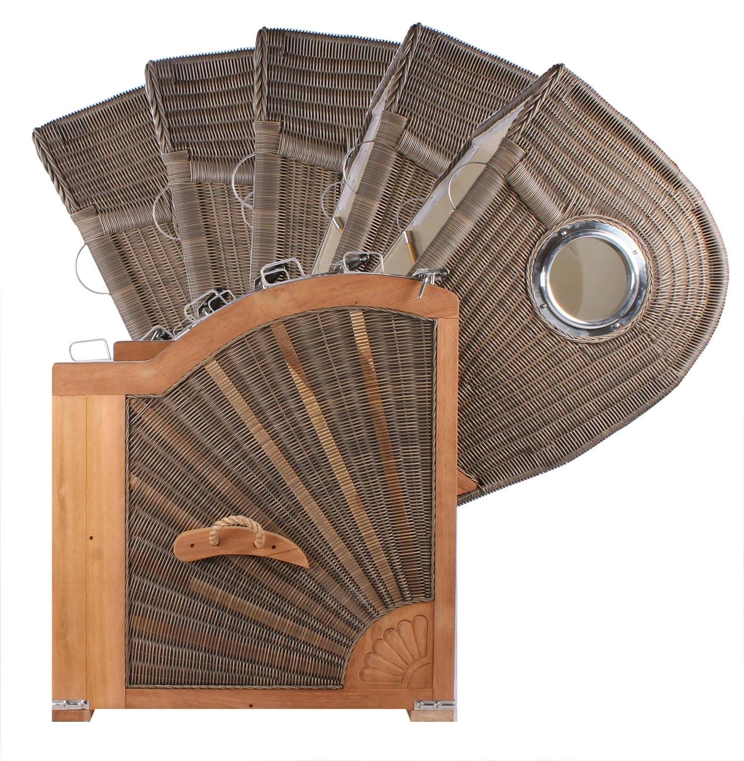 Strandkorb - Bene Living - Königssee Teak Bullauge - PE Grau - Modell 551 - Inkl. Liftersystem 8 Strandkorb - Bene Living - Königssee Teak Bullauge - PE Grau - Modell 551 - Inkl. Liftersystem - Image 6