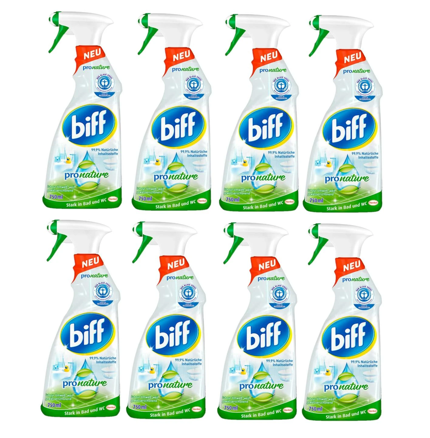 Biff Pro Nature Badreiniger Bad Reiniger Badezimmer Sprühflasche 2x750 Ml 7 Biff Pro Nature Badreiniger Bad Reiniger Badezimmer Sprühflasche 2x750 Ml - Image 5