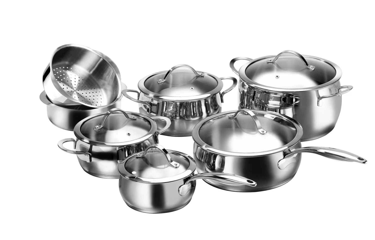 Töpfe Set Mit Glasdeckel, 12 Stück 5 Töpfe Set Mit Glasdeckel, 12 Stück - Image 3