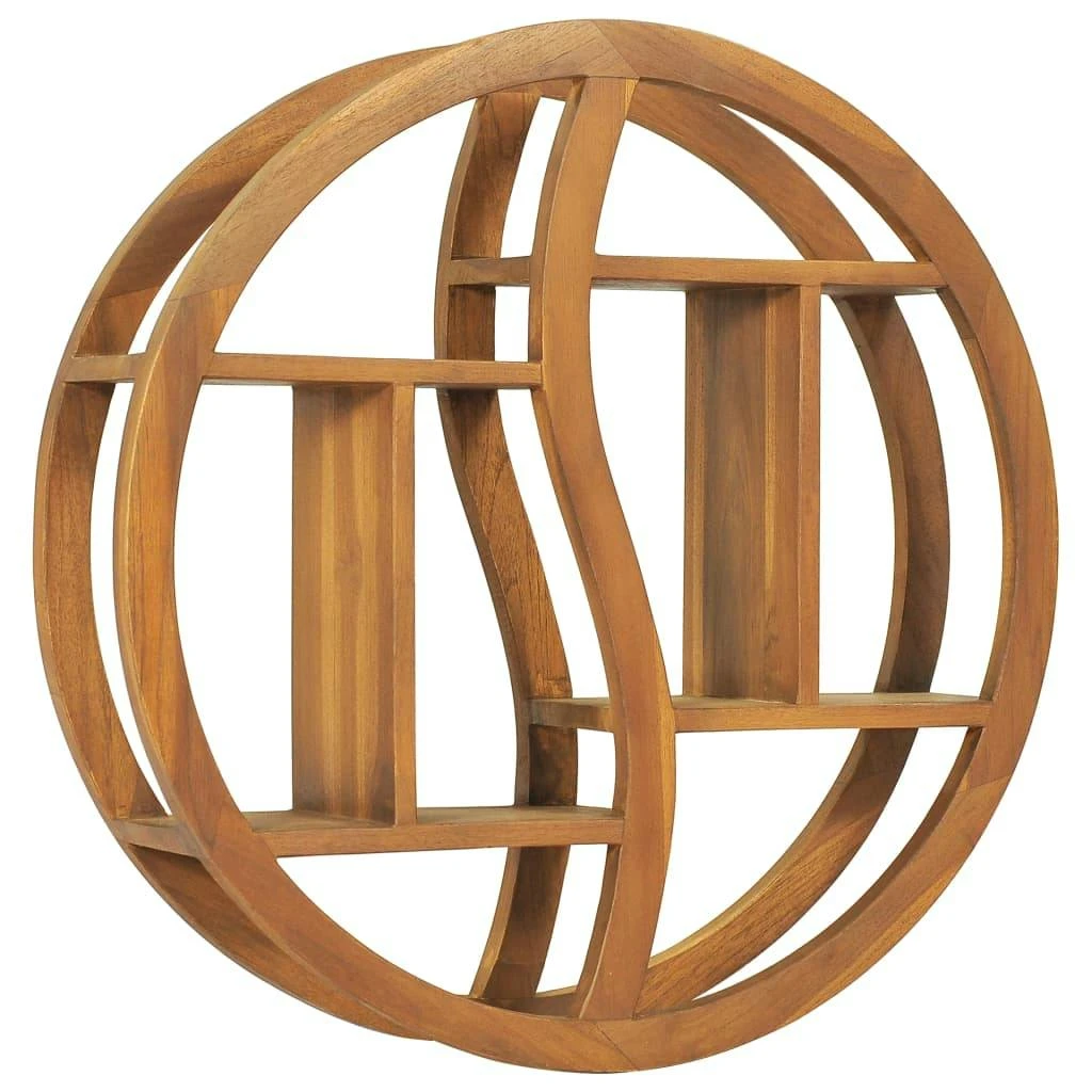 VidaXL Wandregal Yin Und Yang 100x20x100 Cm Teak Massivholz 4 VidaXL Wandregal Yin Und Yang 100x20x100 Cm Teak Massivholz - Image 2