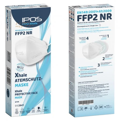 IPOS FFP2-Masken WEISS Einzelverpackt (10er Box) 4 IPOS FFP2-Masken WEISS Einzelverpackt (10er Box) - Image 2