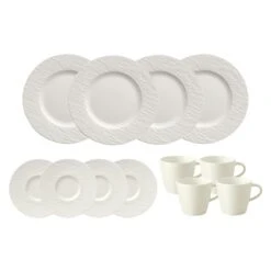 Villeroy & Boch Manufacture Rock Kaffeeservice Weiß 12-teilig
