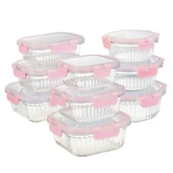 PIE LOCK | Glas Frischhaltedosen Set 10 Tlg | Vorratsdosen | Bento-Box | Aufschnittdose | Brotbox | Brotdose | Wurstdose | Mikrowellendose | Meal Prep -Küche Produkte Geschäft ae4f5b21 583b 45a7 9536 4dfa79436577