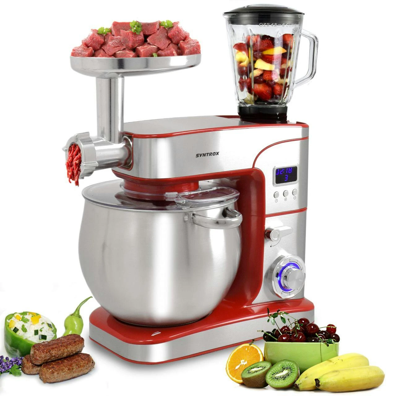 Küchenmaschine Paris Edelstahl 12 Liter Küchengerät & Fleischwolf