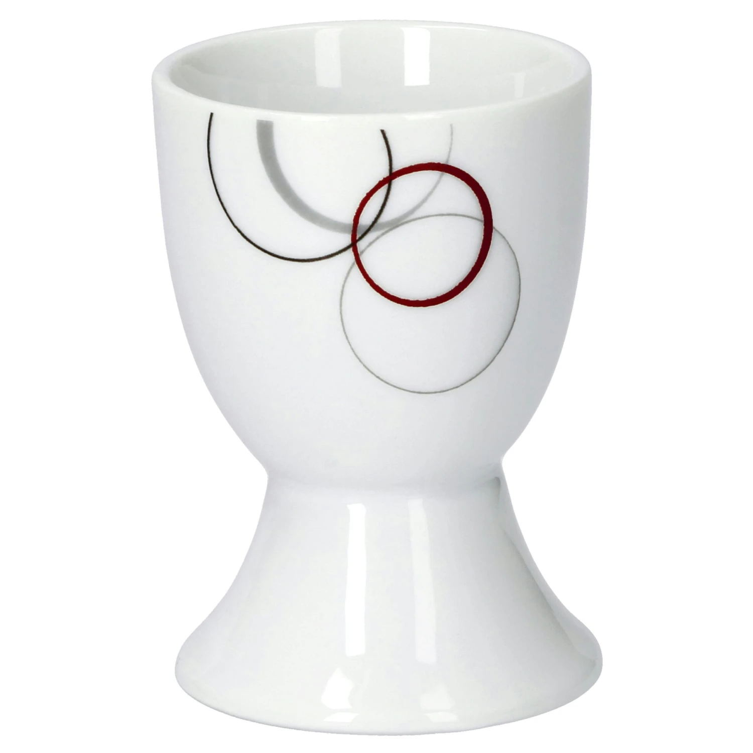 Kombiservice Palazzo 62tlg. - Weißes Porzellan Mit Kreise- Dekor In Grau Und Dunkelrot - Für 6 Personen 9 Kombiservice Palazzo 62tlg. - Weißes Porzellan Mit Kreise- Dekor In Grau Und Dunkelrot - Für 6 Personen - Image 7