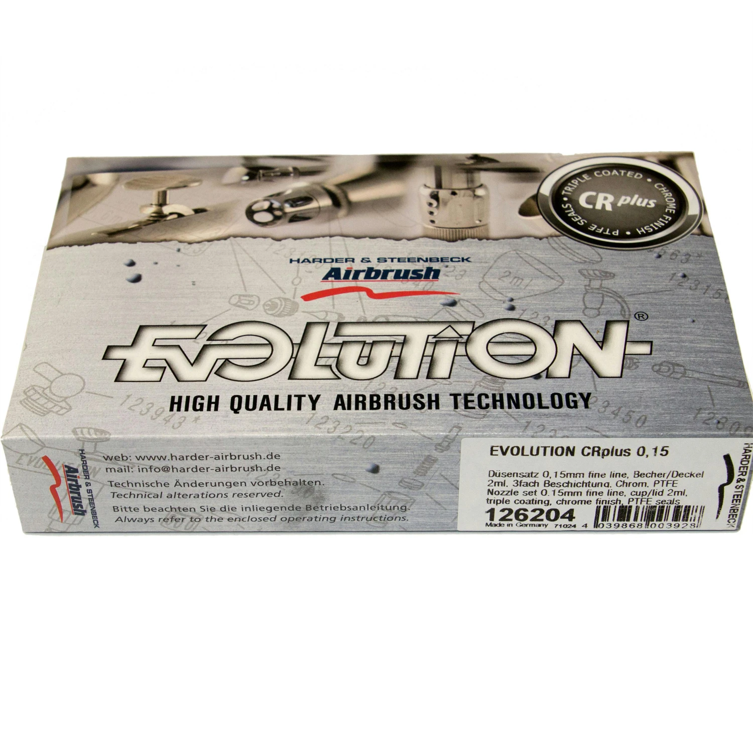 Fine Art Evolution 126204 CR Plus 0,15 Airbrush Pistole Aus Dreifachem Chrom 8 Fine Art Evolution 126204 CR Plus 0,15 Airbrush Pistole Aus Dreifachem Chrom – Bild 6