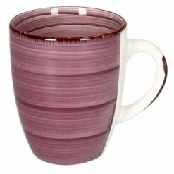 6er Set Kaffeebecher Palazzo 33cl - Kaffeetasse Aus Weißem Porzellan Mit Dekor-Kreisen In Grau Und Dunkelrot -Küche Produkte Geschäft c5407e4c 37e9 418b 8782 40827bb69b0f