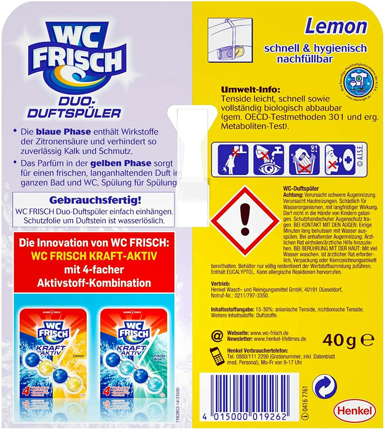 WC FRISCH Duo-Duftspüler 10er Pack Lemon WC Reiniger & WC-Duftstein 10x1 Stück 8 WC FRISCH Duo-Duftspüler 10er Pack Lemon WC Reiniger & WC-Duftstein 10x1 Stück - Image 6