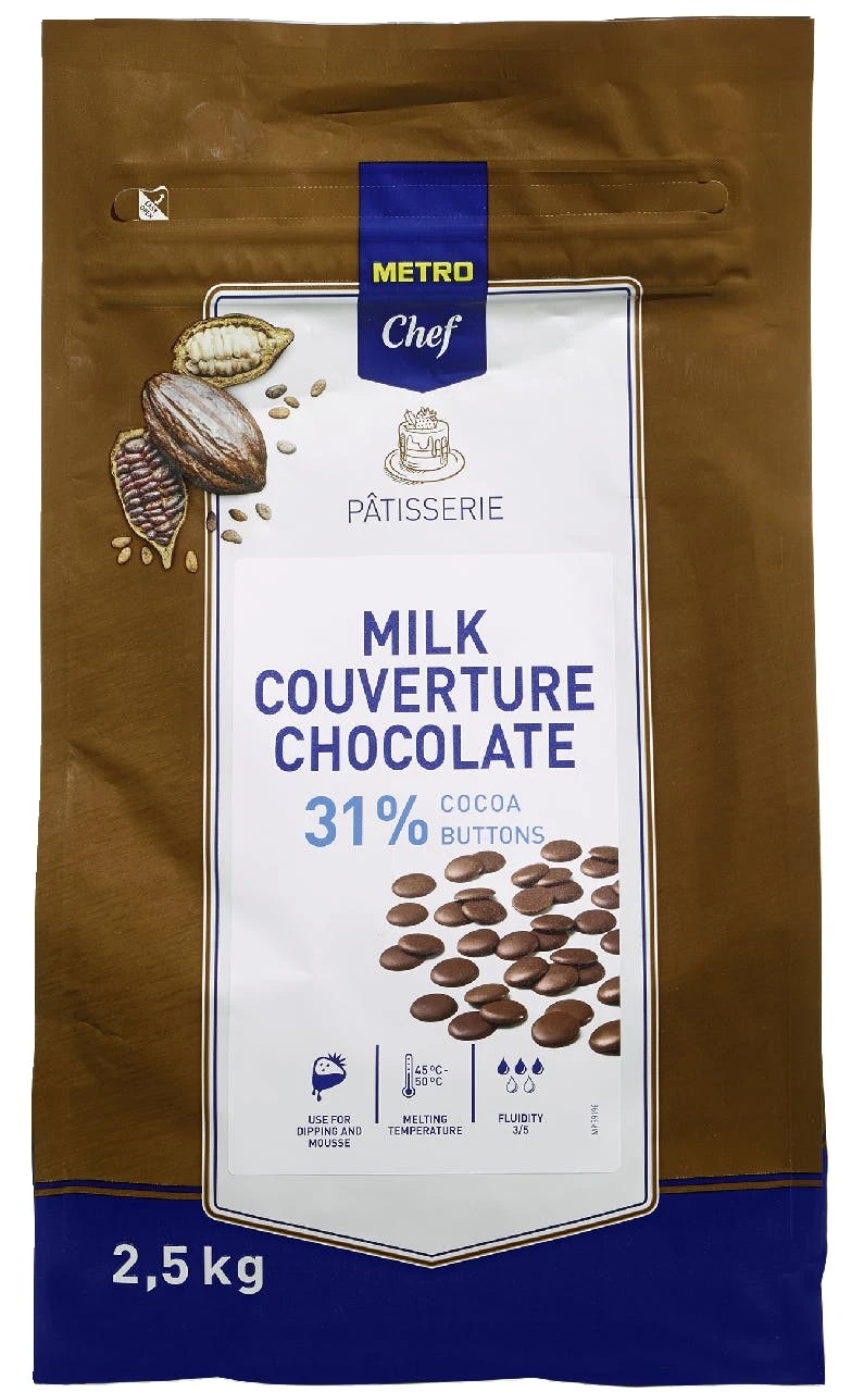 METRO Chef Kuvertüre Buttons Weiße Schokolade (2,5 Kg) 4 METRO Chef Kuvertüre Buttons Weiße Schokolade (2,5 Kg) - Image 2