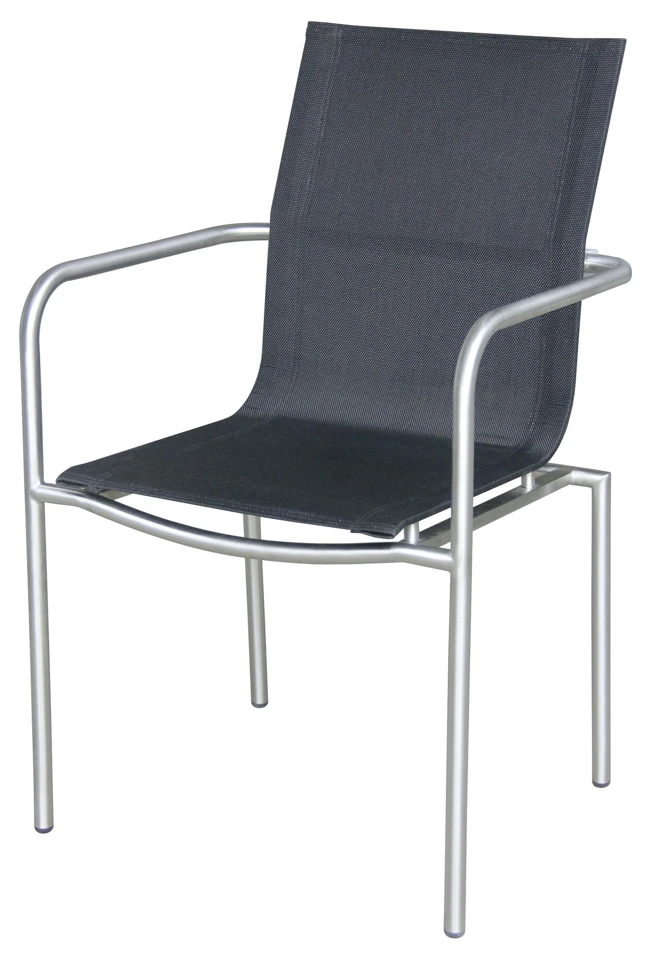 METRO Professional Stuhl, Edelstahl / Textilehne / FSC Teakholz, 55 X 56 X 85 Cm, Mit Armlehnen, Stapelbar, Schwarz 4 METRO Professional Stuhl, Edelstahl / Textilehne / FSC Teakholz, 55 X 56 X 85 Cm, Mit Armlehnen, Stapelbar, Schwarz - Image 2