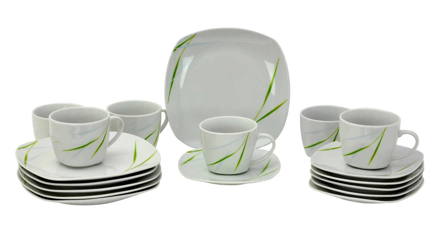 Kombiservice Aviva 62tlg. Weiß Mit Farbigem Dekor Für 6 Personen 5 Kombiservice Aviva 62tlg. Weiß Mit Farbigem Dekor Für 6 Personen - Image 3