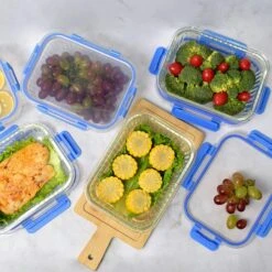 PIE LOCK | Glas Frischhaltedosen Set 10 Tlg | Vorratsdosen | Bento-Box | Aufschnittdose | Brotbox | Brotdose | Wurstdose | Mikrowellendose | Meal Prep -Küche Produkte Geschäft dcc78aee 0871 4403 8aa1 5d940d9ea460