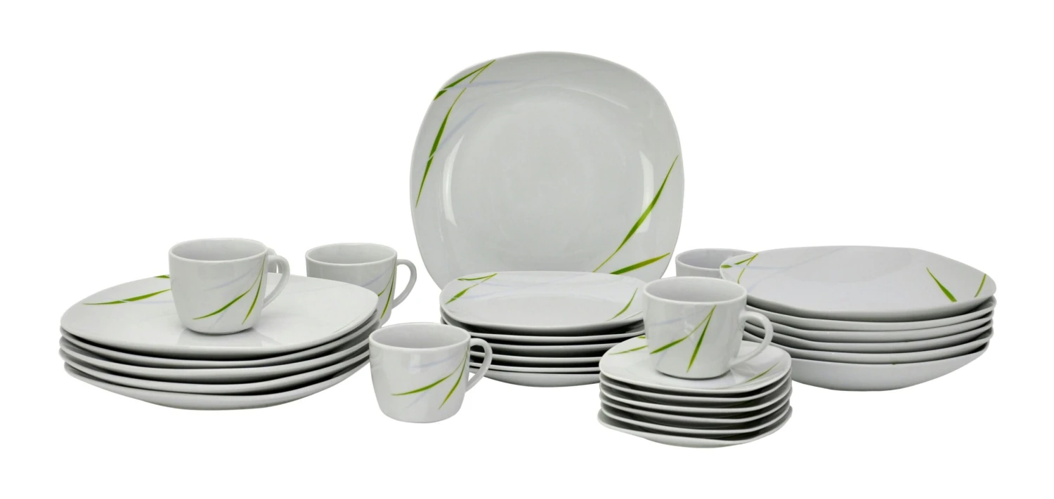 Kombiservice Aviva 62tlg. Weiß Mit Farbigem Dekor Für 6 Personen 4 Kombiservice Aviva 62tlg. Weiß Mit Farbigem Dekor Für 6 Personen - Image 2