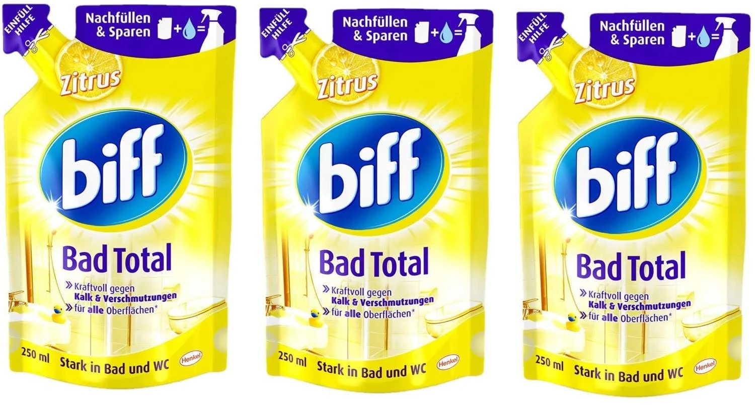 Biff Bad Total Zitrus Badreiniger Bad Reiniger Badezimmer 12x250 Ml Nachfüllpack 4 Biff Bad Total Zitrus Badreiniger Bad Reiniger Badezimmer 12x250 Ml Nachfüllpack - Image 2