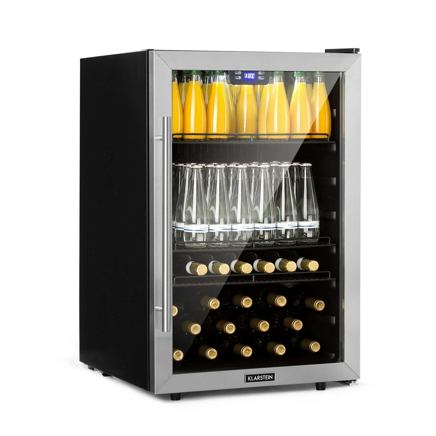 Beersafe XXL Kühlschrank 80 Liter 3 Böden Panoramaglastür Edelstahl Silber 5 Beersafe XXL Kühlschrank 80 Liter 3 Böden Panoramaglastür Edelstahl Silber - Image 3