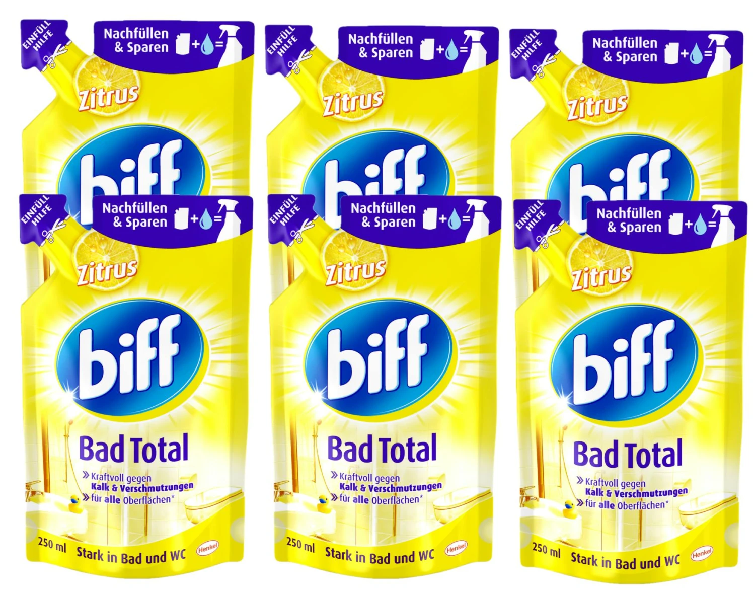 Biff Bad Total Zitrus Badreiniger Bad Reiniger Badezimmer 12x250 Ml Nachfüllpack 6 Biff Bad Total Zitrus Badreiniger Bad Reiniger Badezimmer 12x250 Ml Nachfüllpack - Image 4