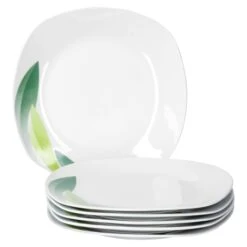 6er Set Essteller Flach Palazzo 25cm - Speiseteller Aus Weißem Porzellan Mit Dekor-Kreisen In Grau Und Dunkelrot -Küche Produkte Geschäft f7874a88 f1fb 4f6f 8cee d01cc0041401