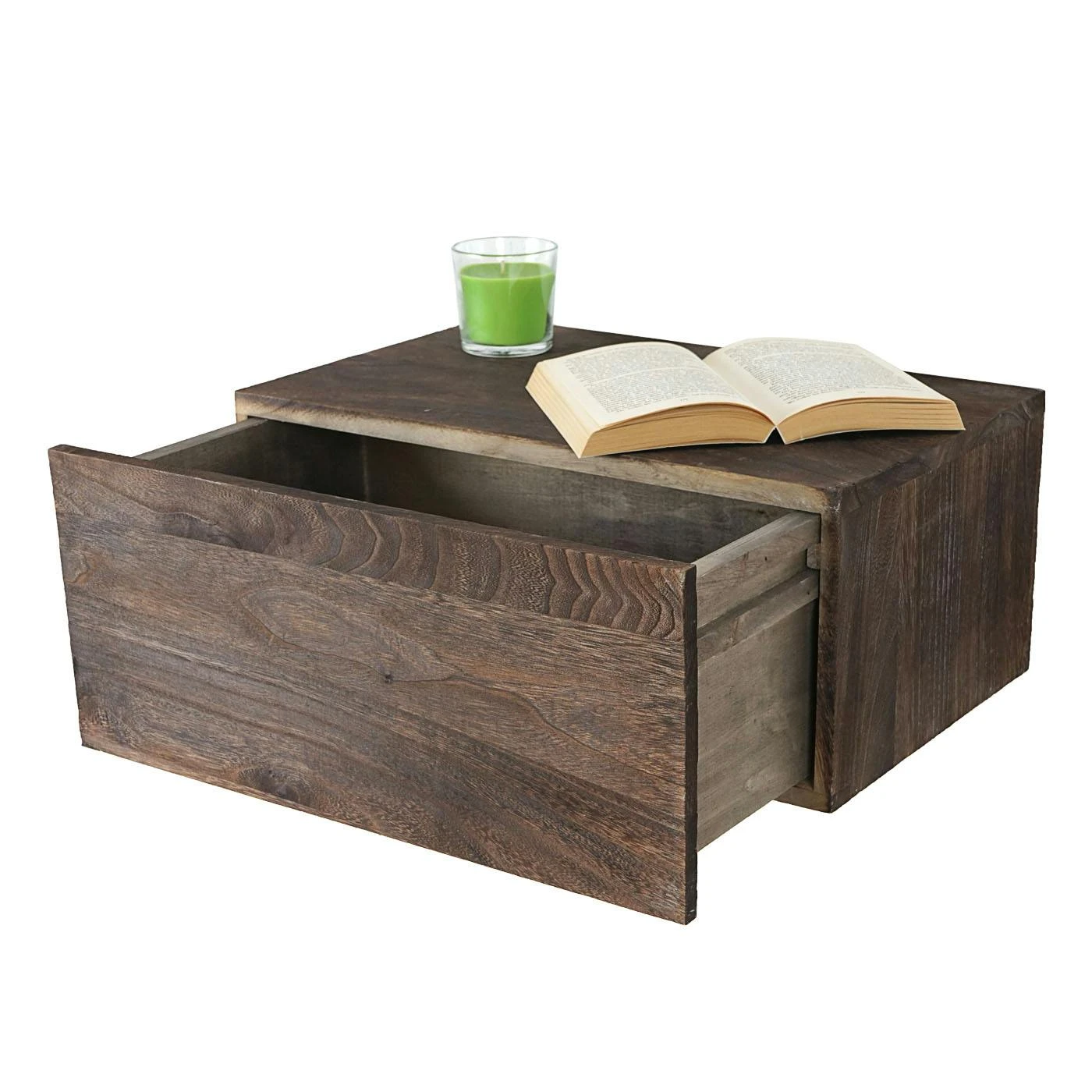 Wandregal HWC-C55, Schubladen-Regal, Shabby-Look Vintage, 21x46x30cm ~ Braun 3 Wandregal HWC-C55, Schubladen-Regal, Shabby-Look Vintage, 21x46x30cm ~ Braun